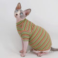 Listras vintage sphynx sem pêlos camisetas de gato